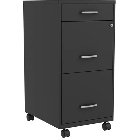 Steel 3 Drawer Mobile File Cabinet in Med Tone 